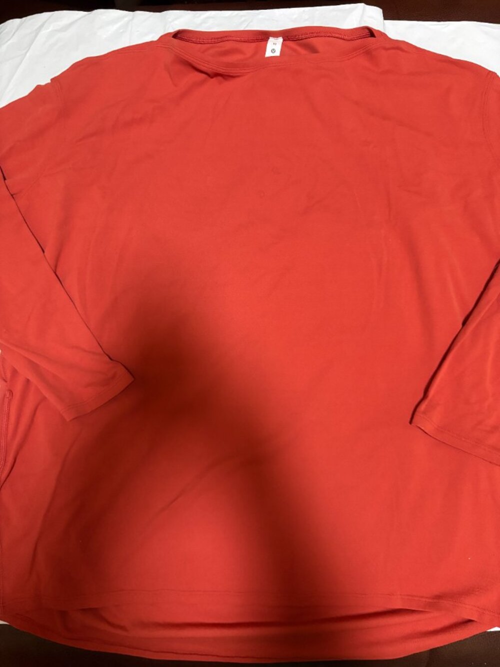Lululemon Woman Back in Action BTTB Brick Terraccota Long Sleeve Szz 1 Top Shirt